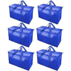 6Pack Extra Large Moving Bags with Zippers & Carrying Handles,Heavy-Duty Storage